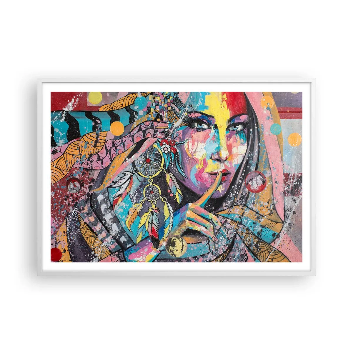 Póster en marco blanco - Silencio hasta que entiendas - 100x70 cm