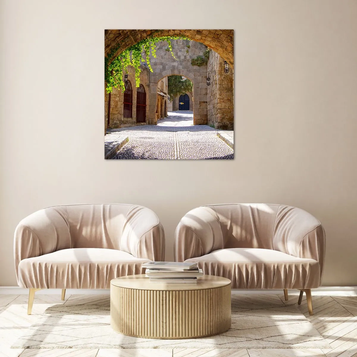 Cuadro sobre vidrio - Impresiones sobre Vidrio - La procesión está a punto de aparecer. - 60x60 cm