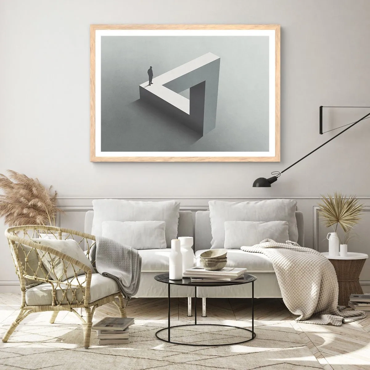 Póster en marco roble claro - Y, sin embargo, es posible - 70x50 cm