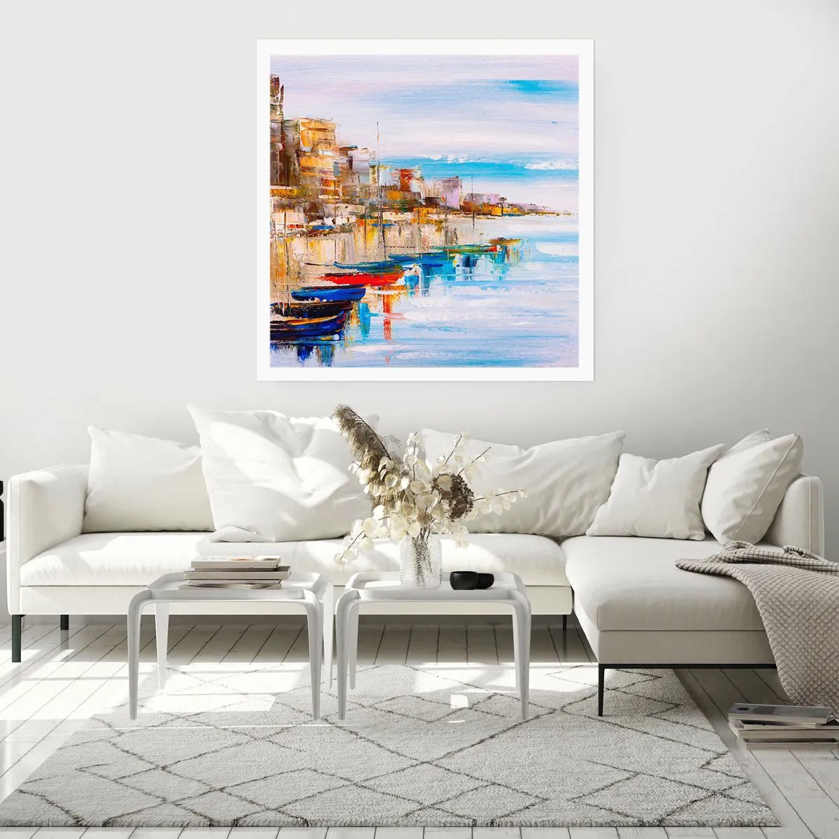 Póster - Puerto urbano multicolor - 60x60 cm