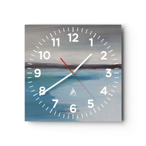 Reloj de pared - Reloj de vidrio - Paisaje horizontal - 40x40 cm