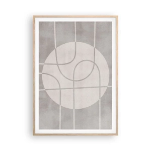 Póster en marco roble claro - Circular y rectilíneo - 70x100 cm