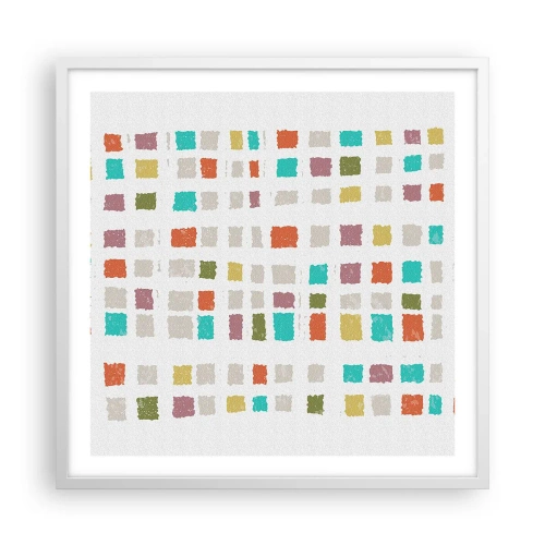 Póster en marco blanco - Juego desconocido - 60x60 cm
