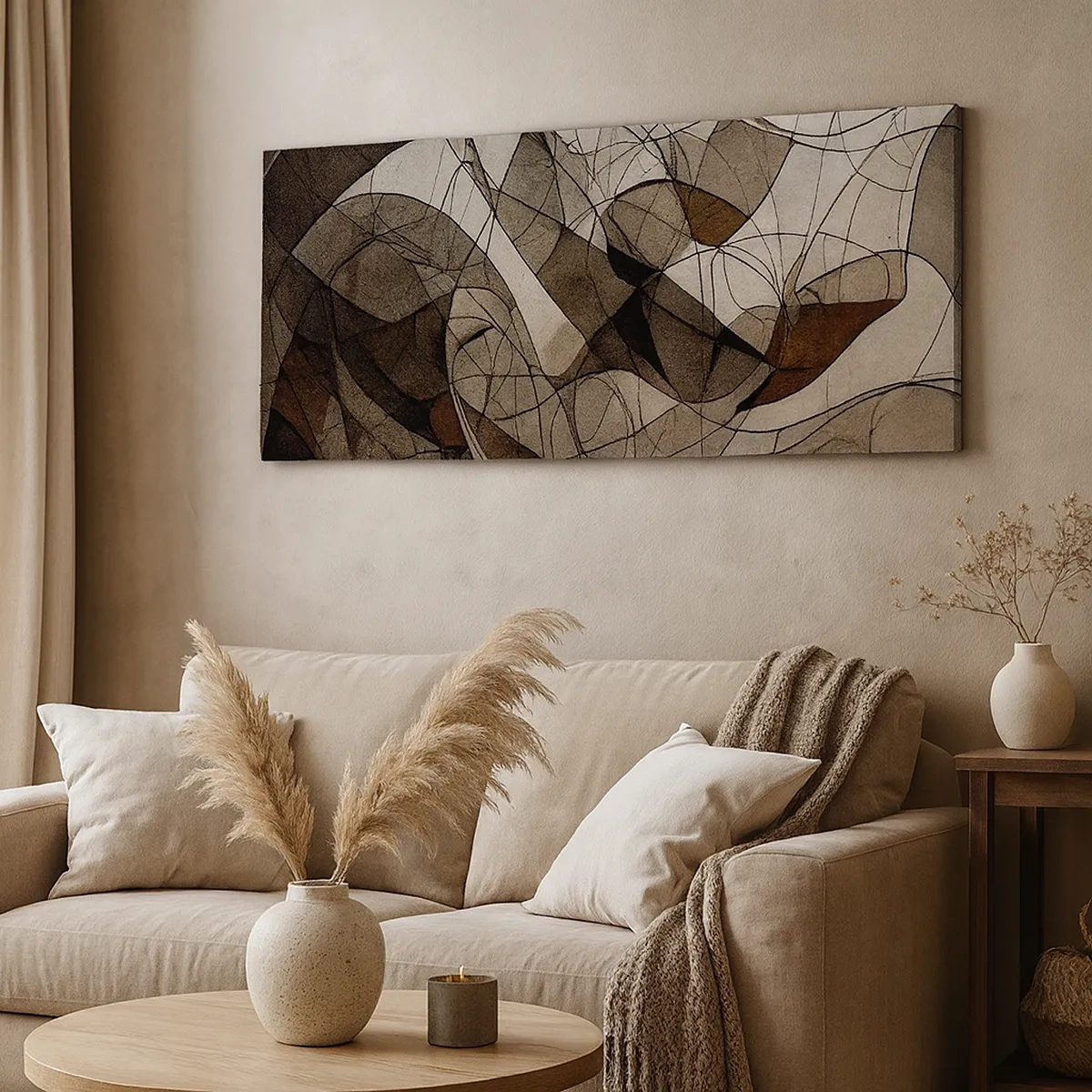 Cuadro sobre lienzo - Impresión de Imagen - Circulación en colores tierra - 30x30 cm