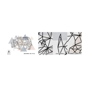 Muestra de fotomural Premium Canvas - Estructura de la fuerza - Abstracción, Gráficos, Rinoceronte - 100x30 cm