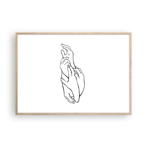 Póster en marco roble claro - El tacto - 100x70 cm