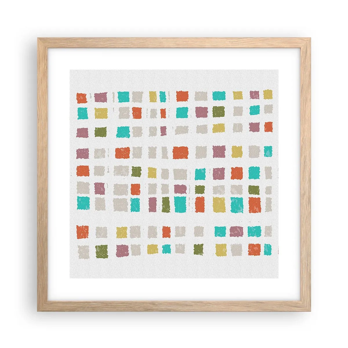 Póster en marco roble claro - Juego desconocido - 40x40 cm