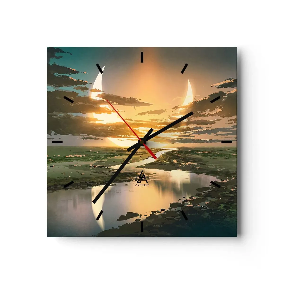 Reloj de pared - Reloj de vidrio - En algún lugar de una galaxia muy, muy lejana - 40x40 cm