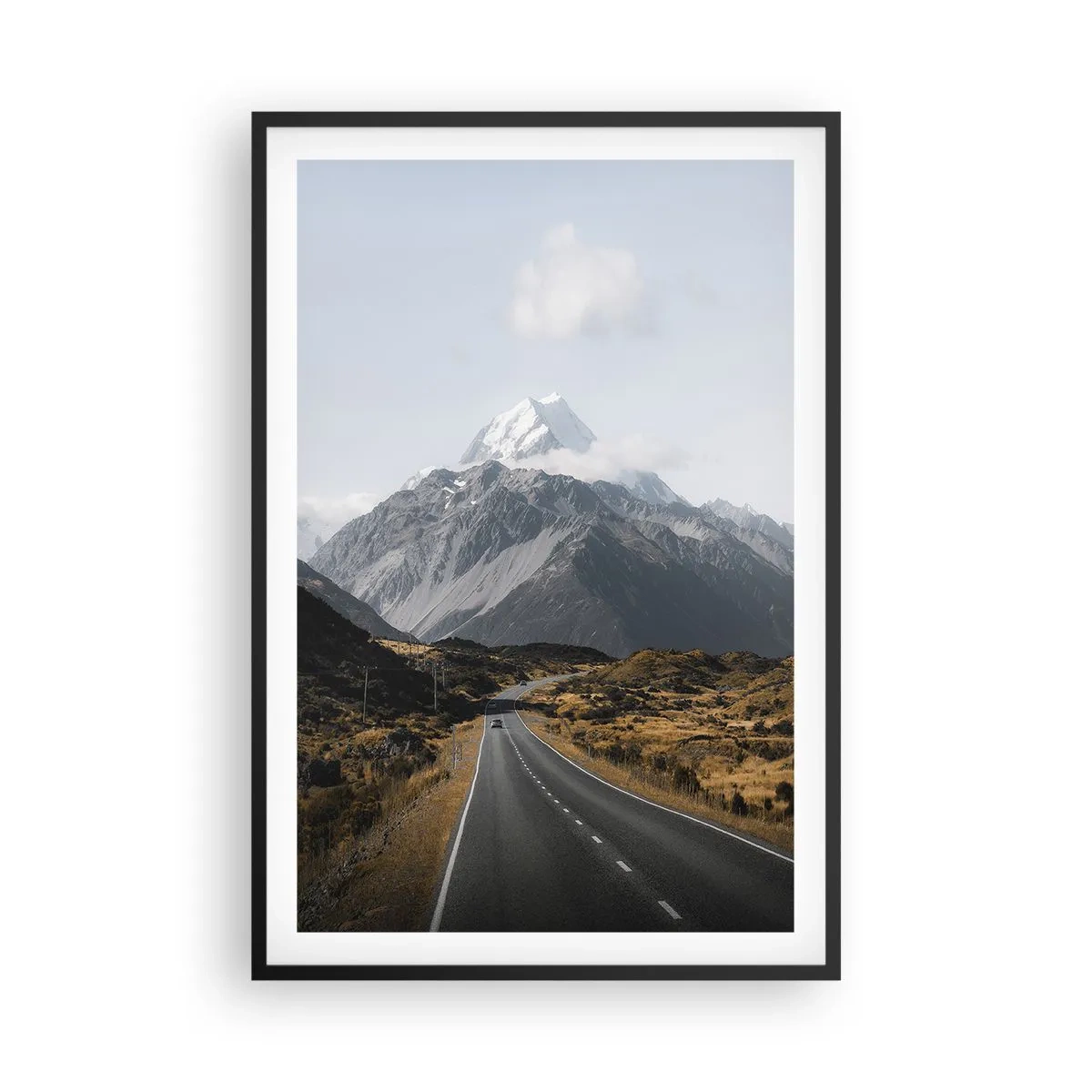 Póster en marco negro - El camino al corazón de las montañas - 61x91 cm