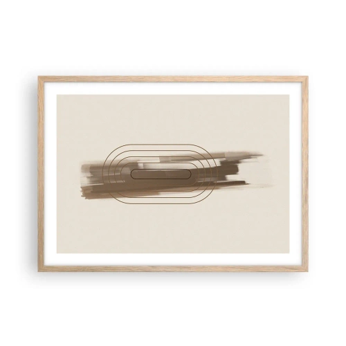 Póster en marco roble claro - Un soplo de gris - 70x50 cm