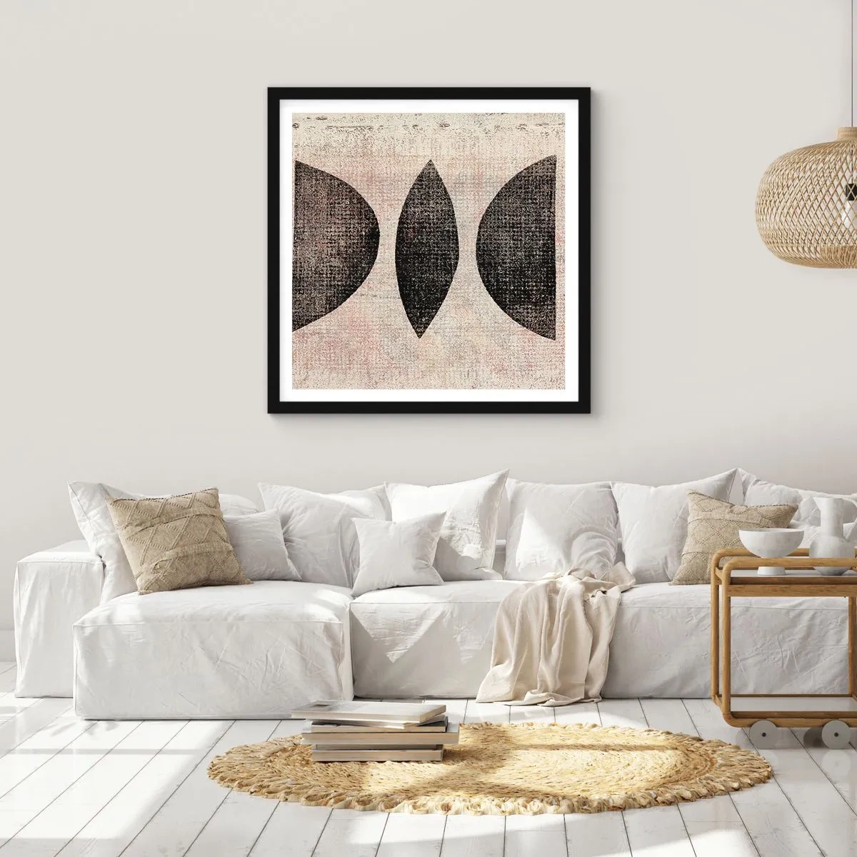 Póster en marco negro - Abstracción étnica - 30x30 cm