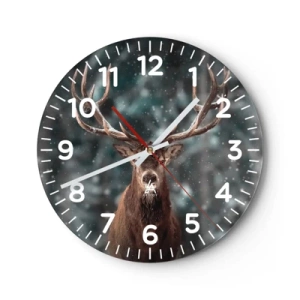 Reloj de pared - Reloj de vidrio - Coronado rey del bosque - 30x30 cm
