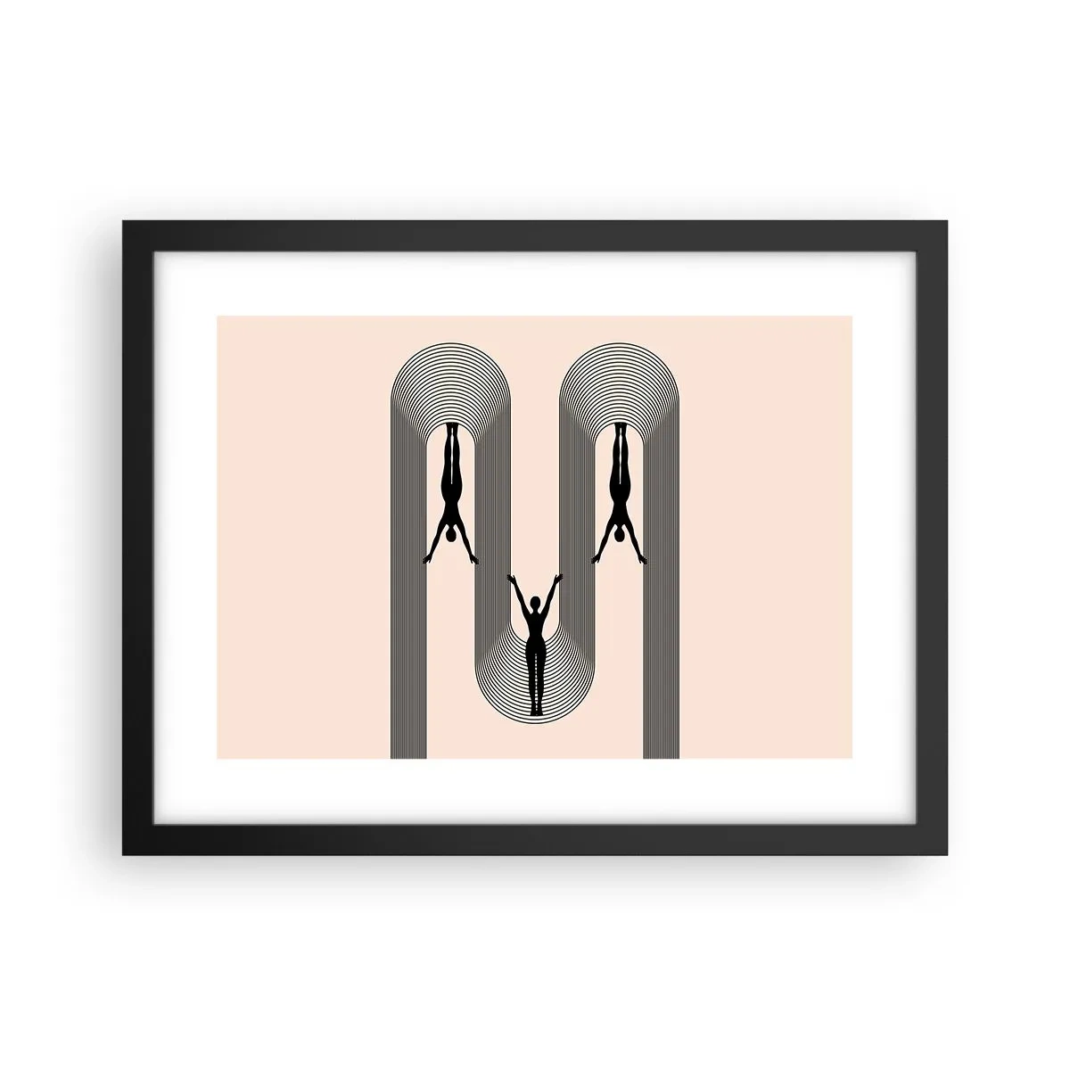 Póster en marco negro - Al revés, o no - 40x30 cm