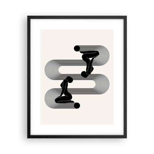 Póster en marco negro - Simetría sensual - 40x50 cm