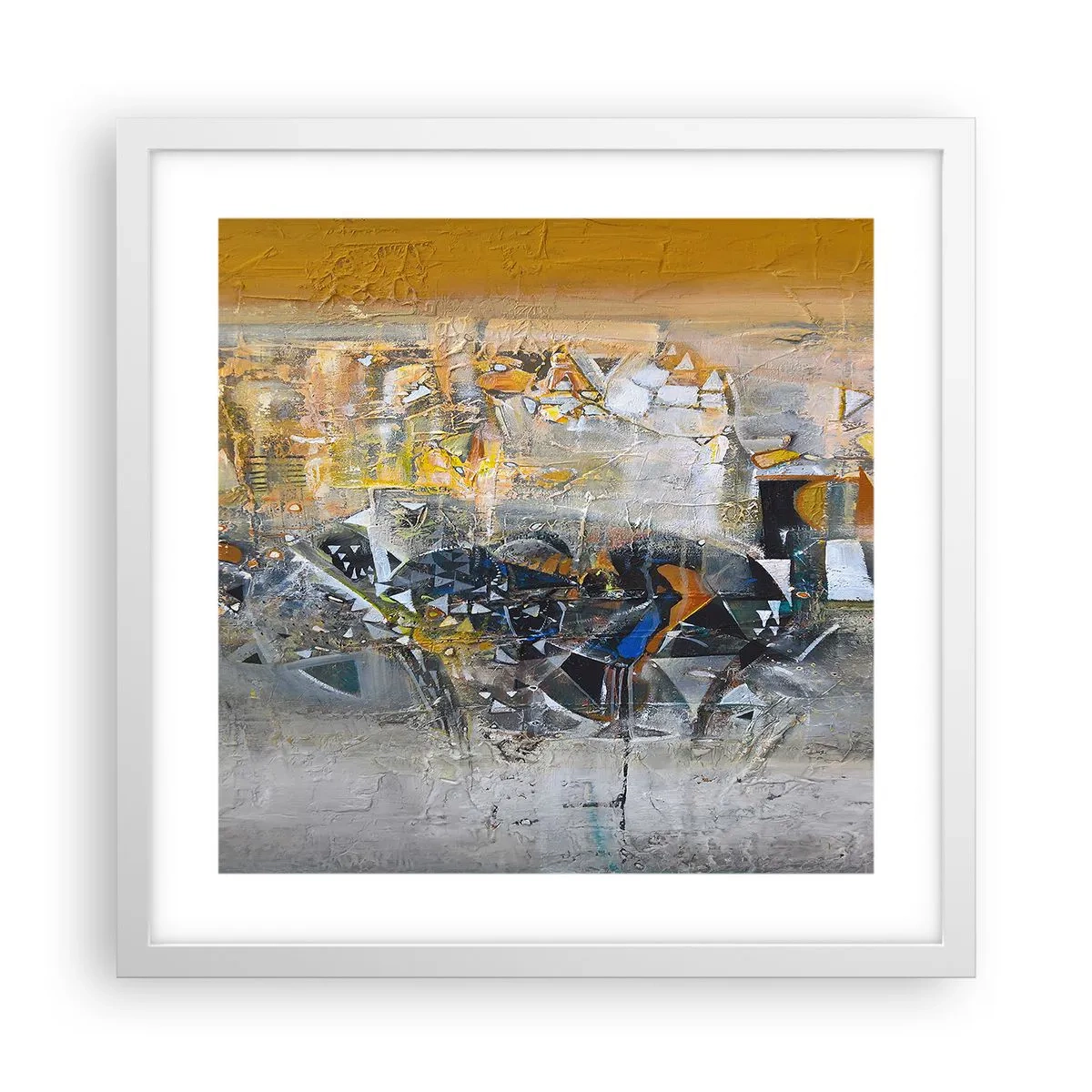 Póster en marco blanco - Todo se pondrá en su sitio - 40x40 cm