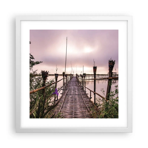 Póster en marco blanco - La tranquilidad de Asia - 40x40 cm