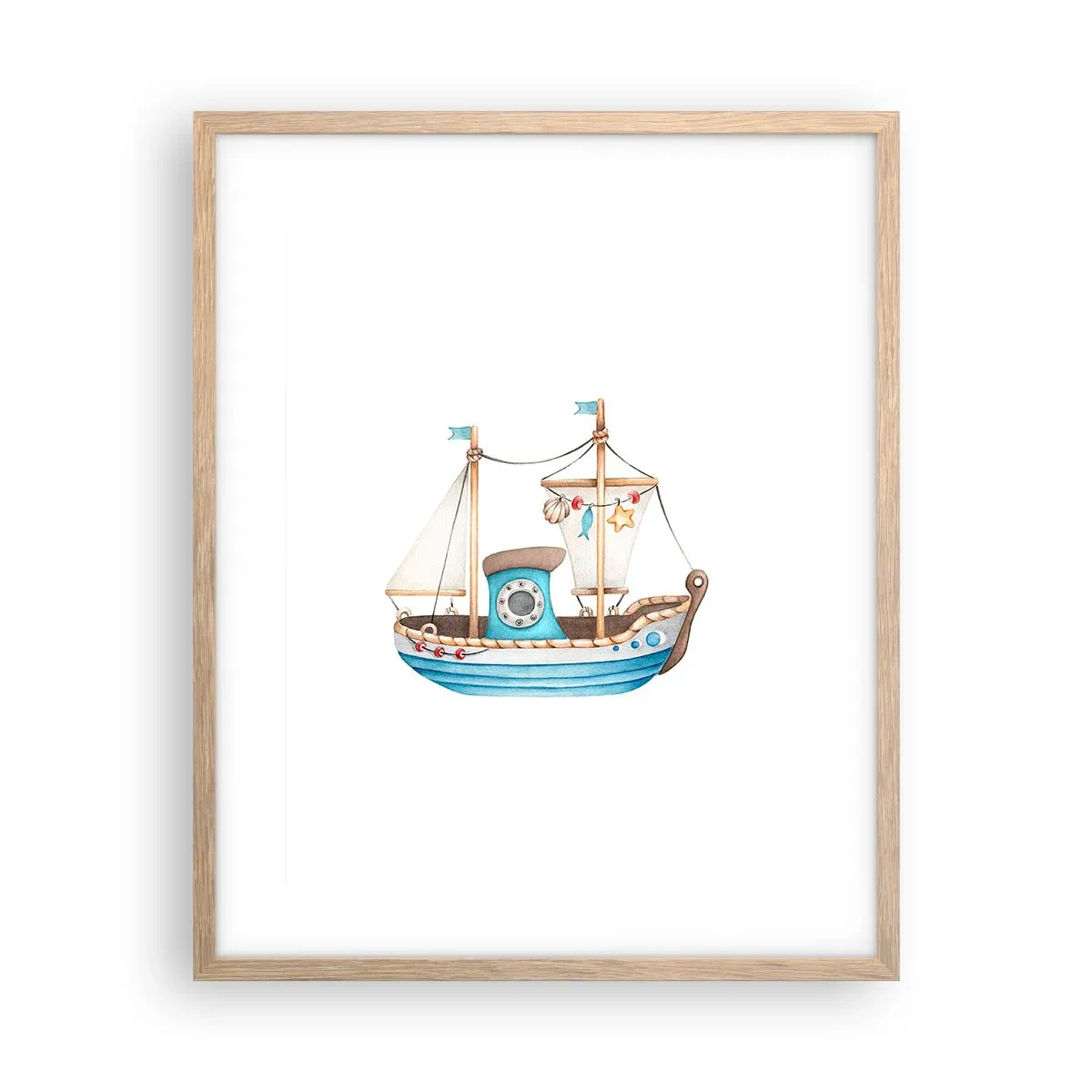 Póster en marco roble claro - A la aventura - 40x50 cm