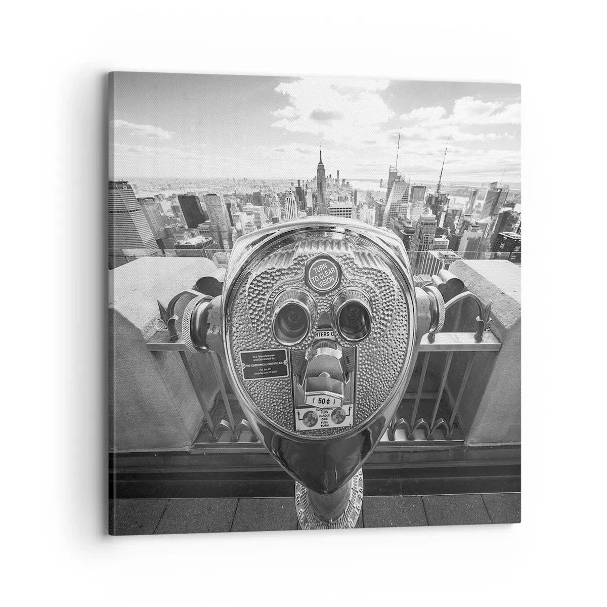 Cuadro sobre lienzo - Impresión de Imagen - Sobre la ciudad - 70x70 cm