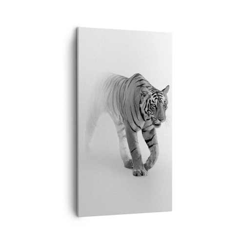 Cuadro sobre lienzo - Impresión de Imagen - Siempre alerta entre la niebla - 45x80 cm