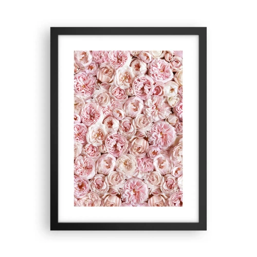Póster en marco negro - Salpicado de rosas - 30x40 cm