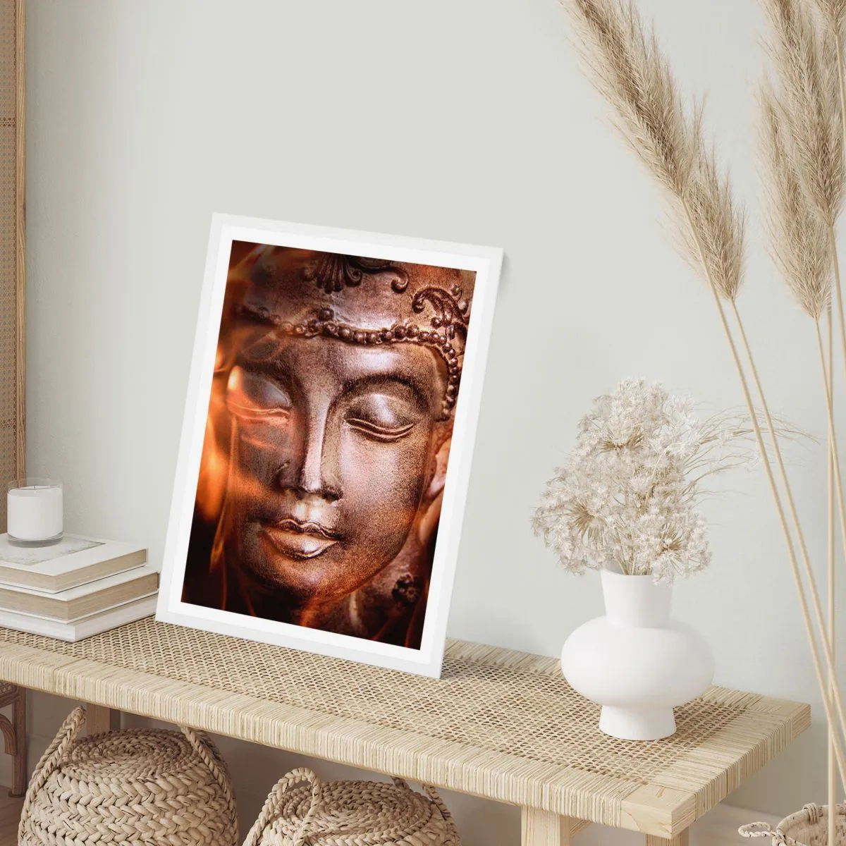 Póster en marco blanco - Solo existe el aquí y el ahora - 50x70 cm