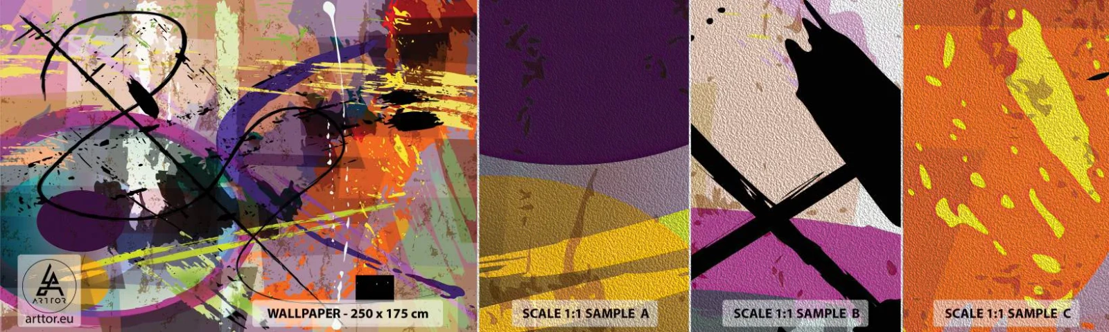 Muestra de fotomural Premium Sand - Siempre hay más de un camino - Abstracción, Pedazo, Patrón moderno - 100x30 cm