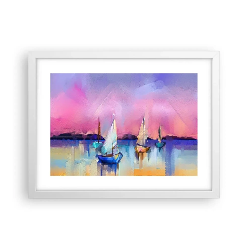 Póster en marco blanco - Dirección alta mar - 40x30 cm