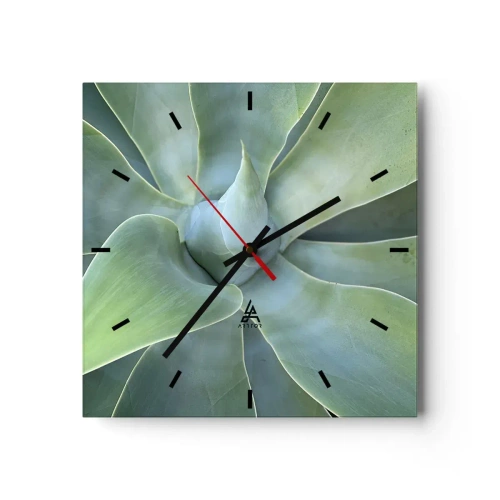 Reloj de pared - Reloj de vidrio - El nacimiento del verde - 40x40 cm