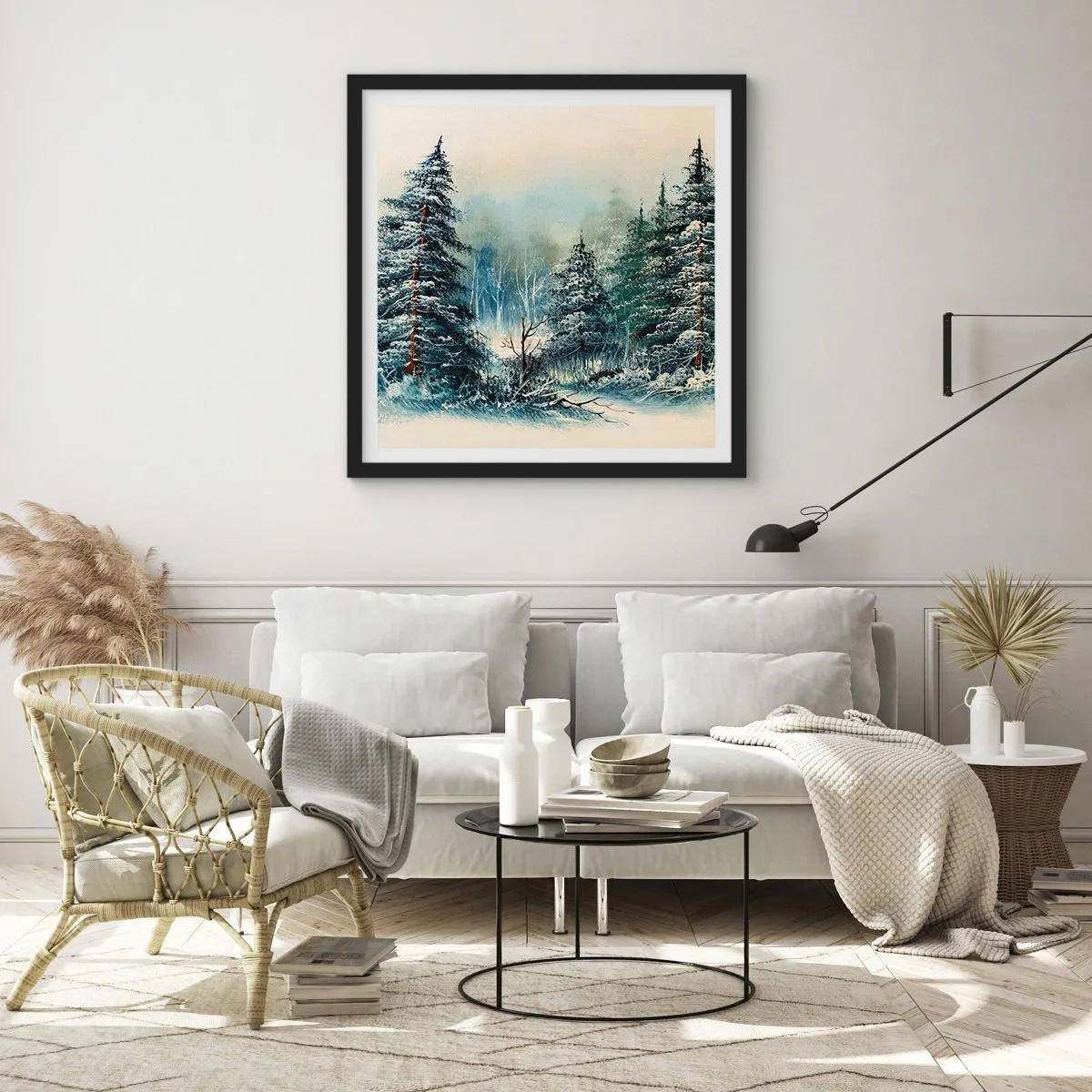 Póster en marco negro - Preparados para la Navidad - 30x30 cm