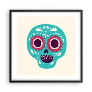 Póster en marco negro - La vida: diversión hasta la muerte - 50x50 cm