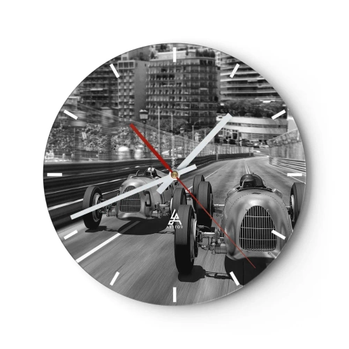 Reloj de pared - Reloj de vidrio - Érase una vez en Montecarlo - 40x40 cm