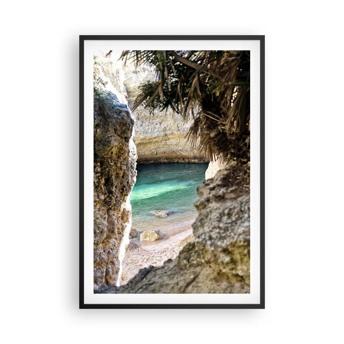 Póster en marco negro - Bahía turquesa - 61x91 cm