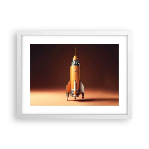 Póster en marco blanco - Comienza con un sueño - 40x30 cm