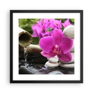 Póster en marco negro - Ya estás descansando - 40x40 cm