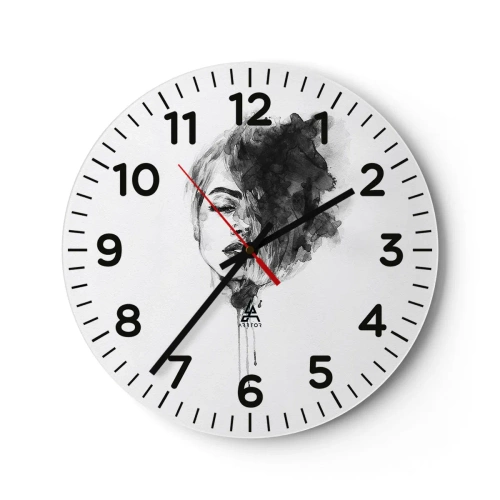 Reloj de pared - Reloj de vidrio - Sueños en femenino - 30x30 cm