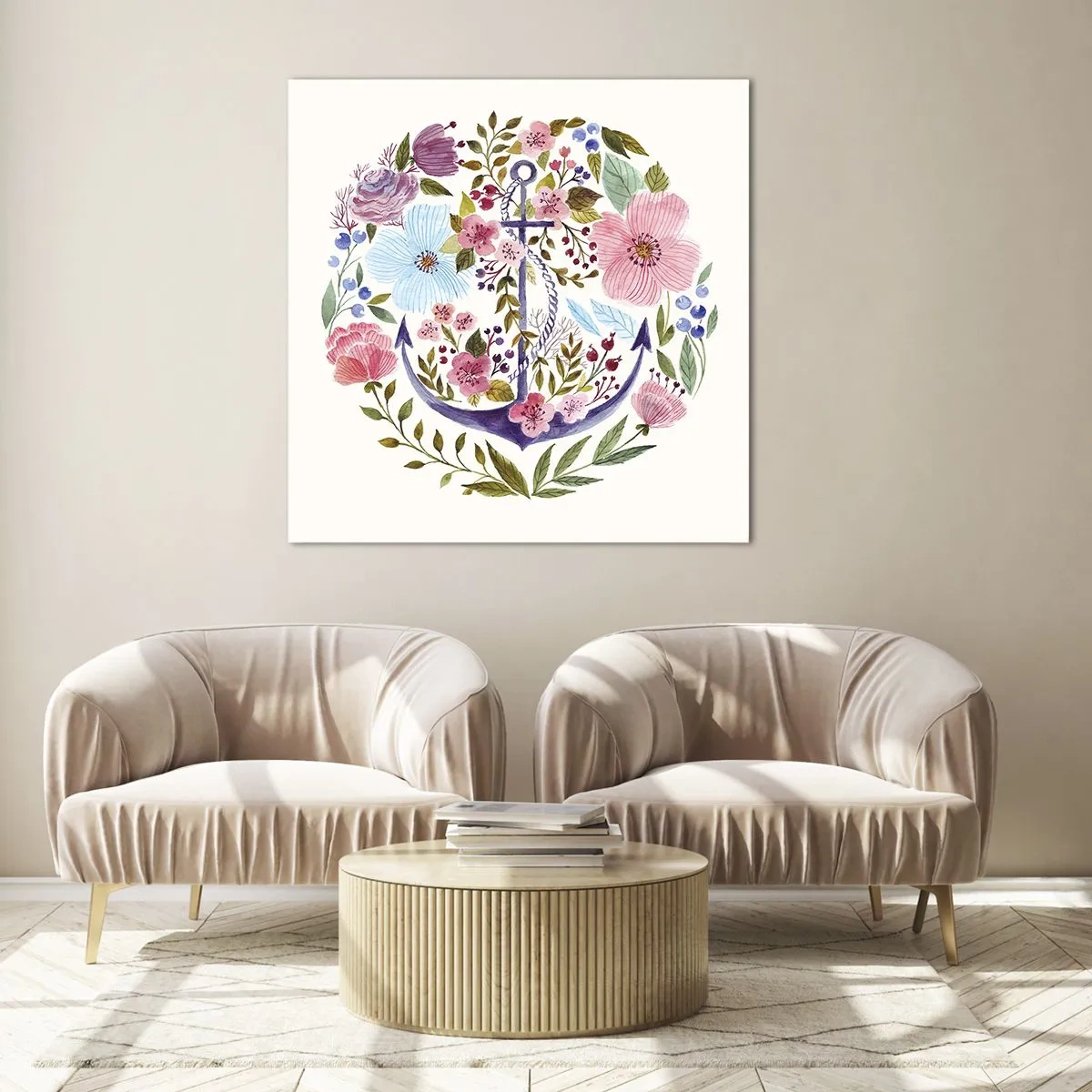 Cuadro sobre vidrio - Impresiones sobre Vidrio - El sueño reparador de un marinero - 40x40 cm