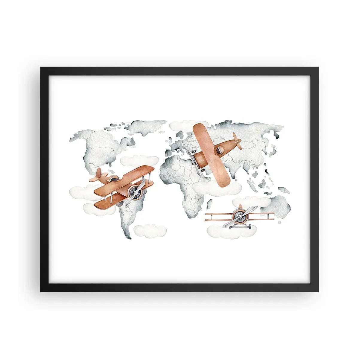 Póster en marco negro - Con espíritu pionero - 50x40 cm