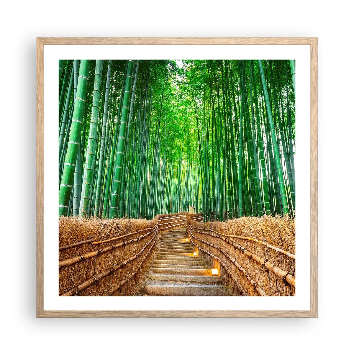 Póster en marco roble claro - La esencia de la naturaleza asiática - 60x60 cm