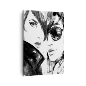 Cuadro sobre lienzo - Impresión de Imagen - Retratos elegantes de mujeres en tonos monocromáticos. - 70x100cm - La belleza multiplicada - Decoración de pared moderna para salón y dormitorio ARTTOR