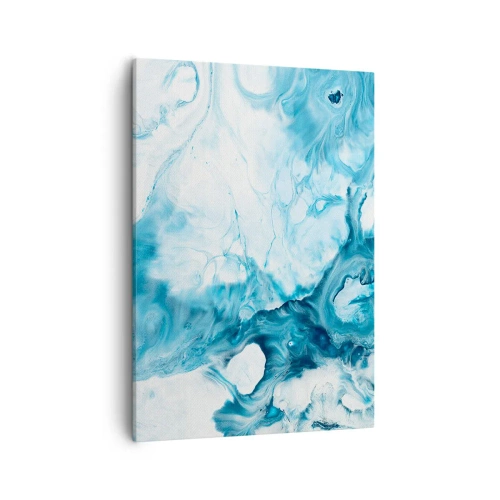 Cuadro sobre lienzo - Impresión de Imagen - Patrón abstracto en tonos azules - 50x70cm - Un concierto azul - Decoración de pared moderna para salón y dormitorio ARTTOR