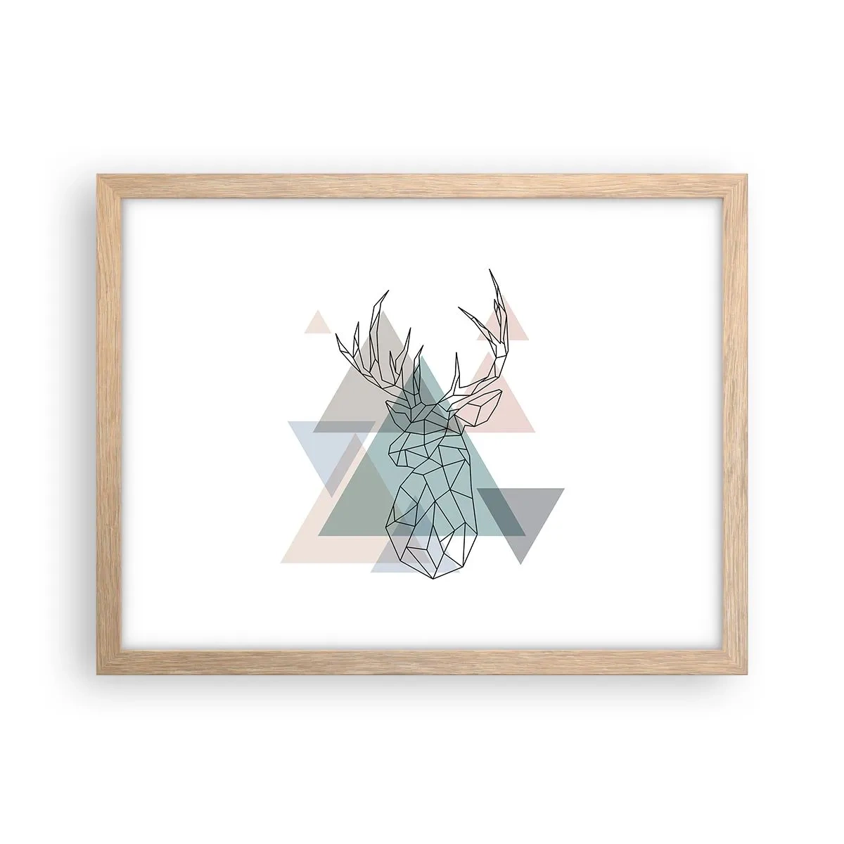 Póster en marco roble claro - En un bosque geométrico - 40x30 cm