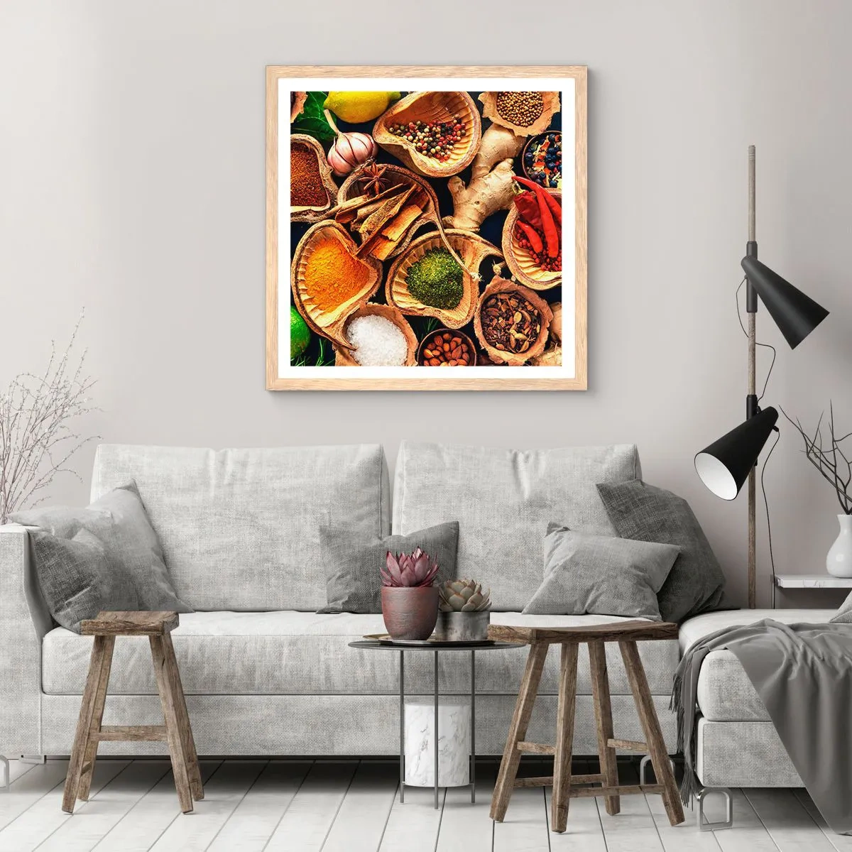 Póster en marco roble claro - Toma lo que quieras - 50x50 cm