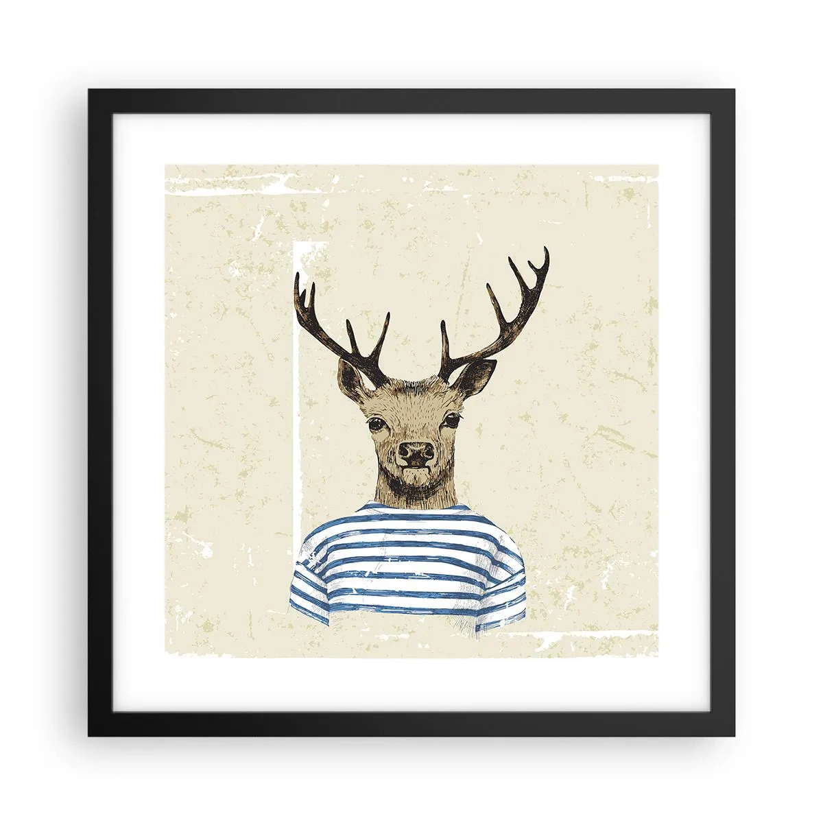 Póster en marco negro - Porque me gustan las camisas de rayas - 40x40 cm