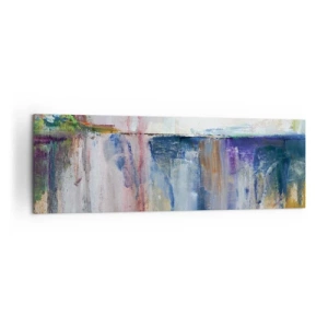 Cuadro sobre lienzo - Impresión de Imagen - Una composición abstracta de colores con efecto de reflejo en el lienzo. - 160x50cm - Impresiones y asociaciones de colores - Decoración de pared moderna para salón y dormitorio ARTTOR