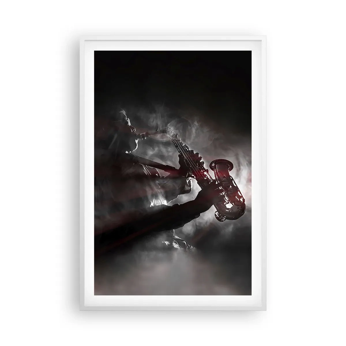 Póster en marco blanco - En el vapor del jazz - 61x91 cm