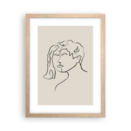 Póster en marco roble claro - Y se convirtieron en uno - 30x40 cm