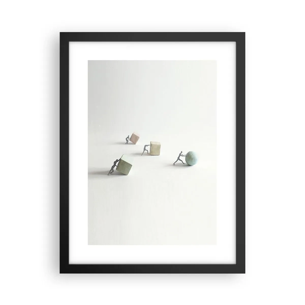Póster en marco negro - El avance de la geometría - 30x40 cm