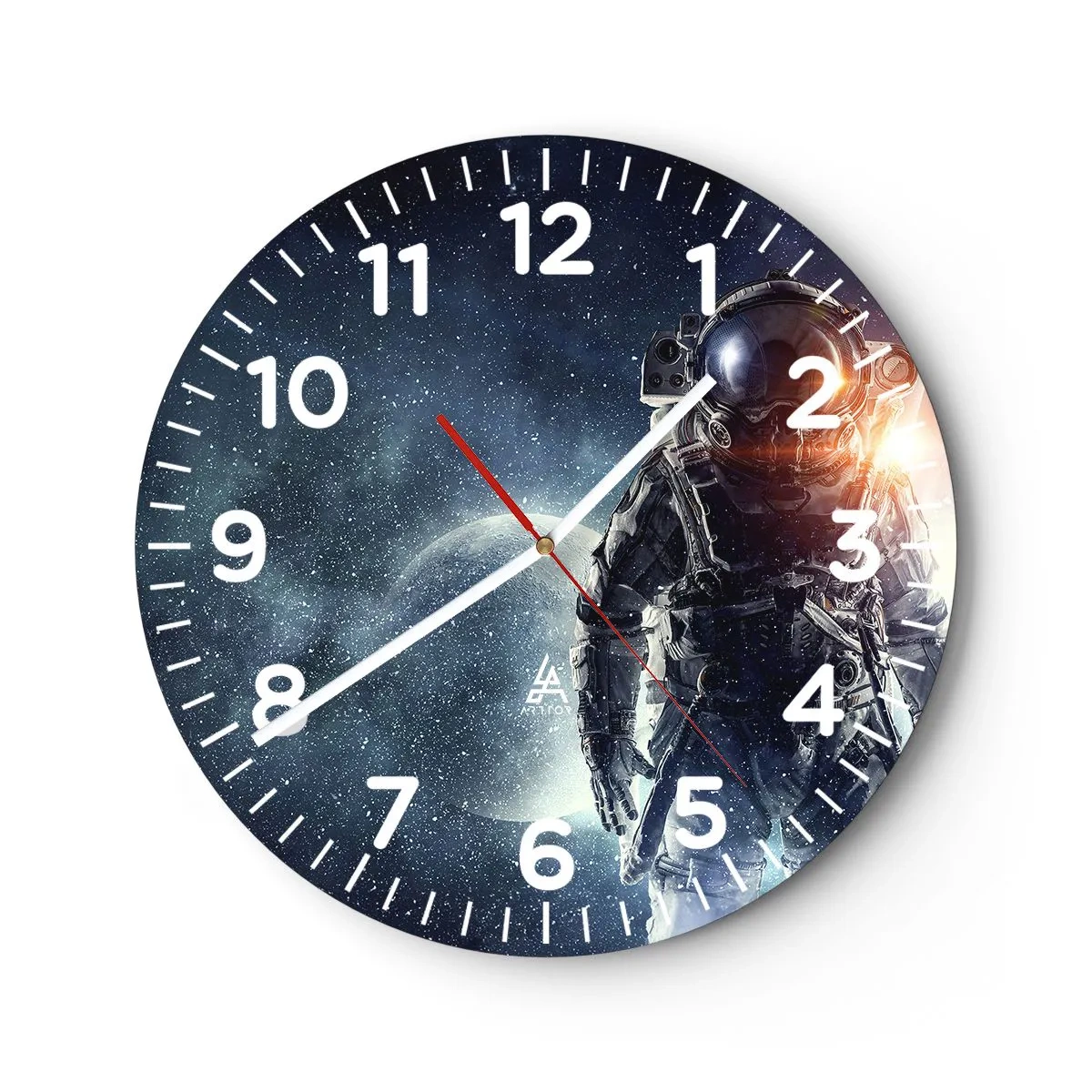 Reloj de pared - Reloj de vidrio - Una aventura cósmica - 40x40 cm