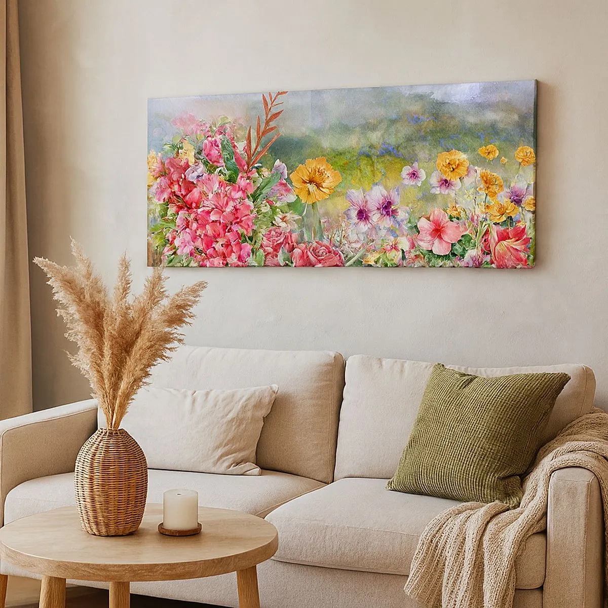 Cuadro sobre lienzo - Impresión de Imagen - Un jardín enloquecido - 100x40 cm