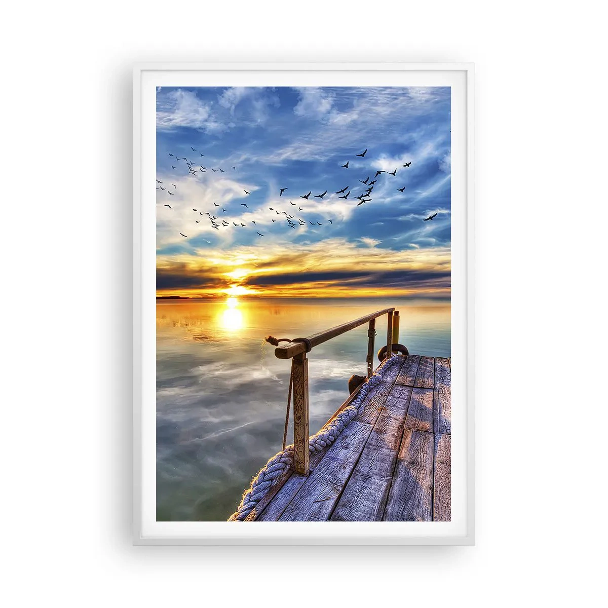 Póster en marco blanco - El viento se va a descansar - 70x100 cm